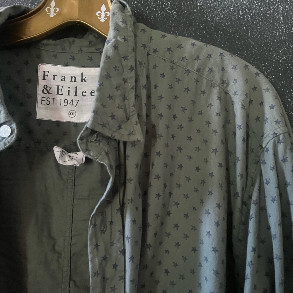 Frank & Eileen Star Pattern Button Up Shirt Size … - image 4